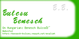 bulcsu benesch business card